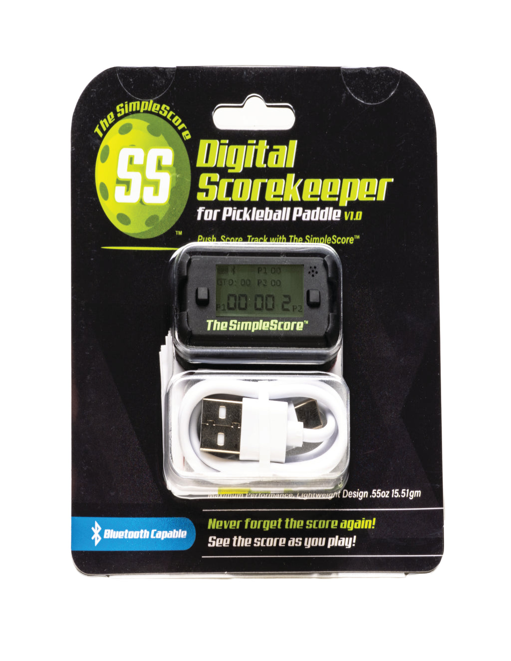 The SimpleScore™ for Pickleball Midnight Black